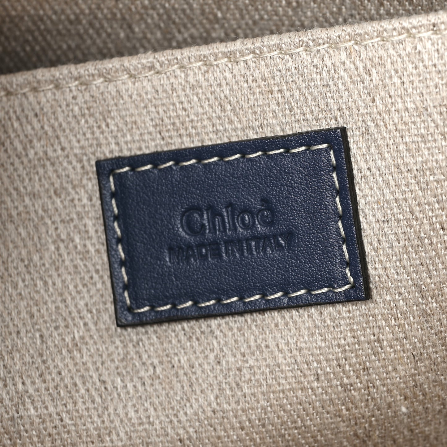 Suede Calfskin Medium Woody Ribbon Tote Navy