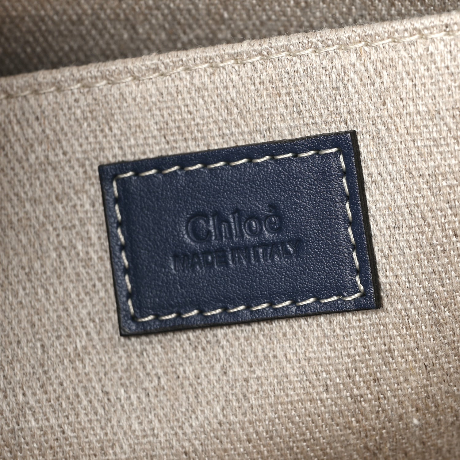 Chloe Suede Calfskin Medium Woody Ribbon Tote Navy 6 of 9