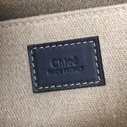 Chloe Suede Calfskin Medium Woody Ribbon Tote Navy 6 of 9