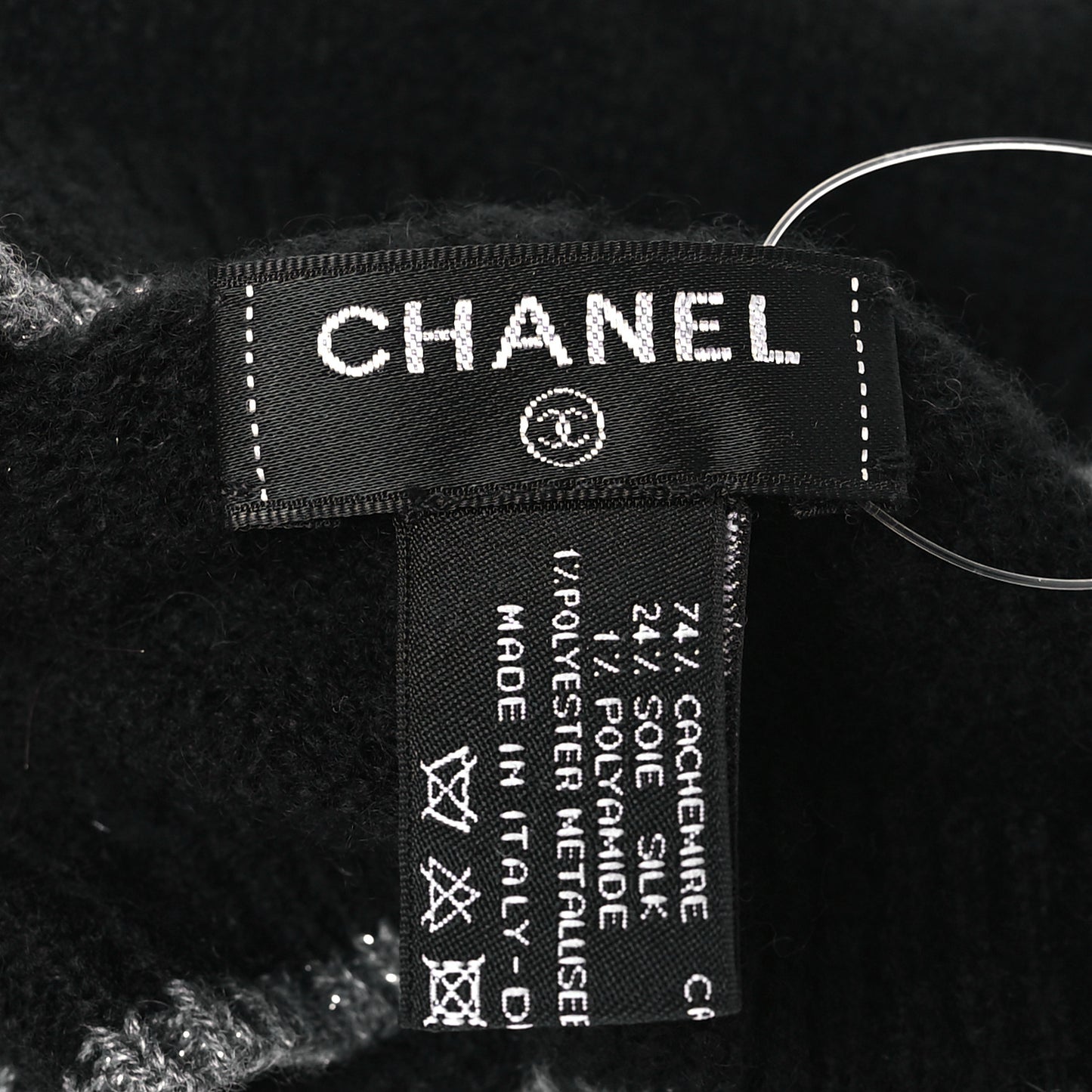 Cashmere CC Beanie Hat Black Grey