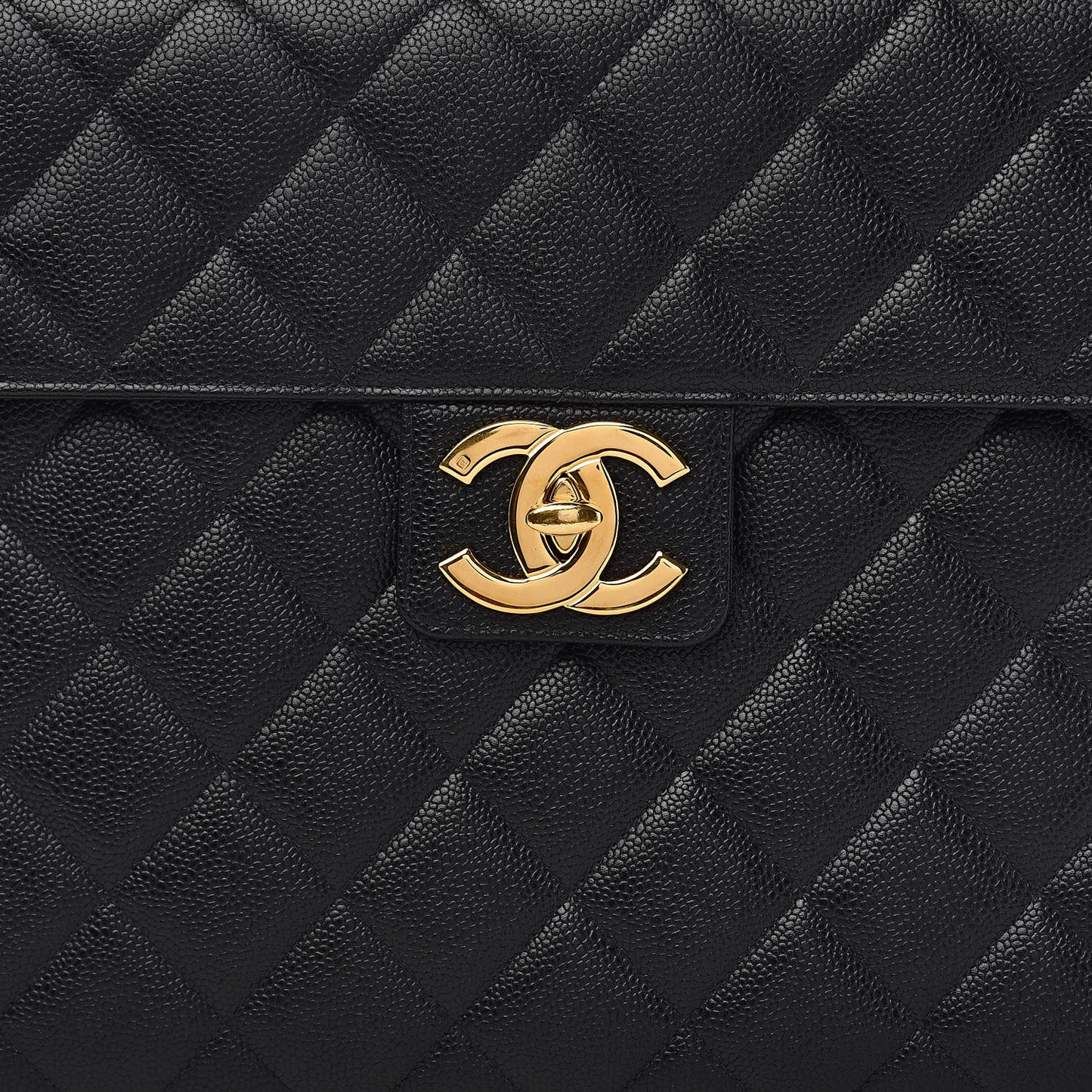 Caviar Quilted Briefcase Laptop Bag Black
