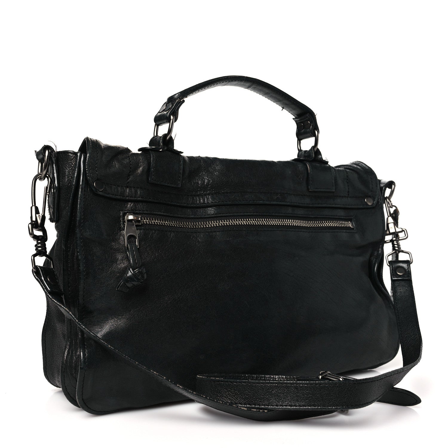 Proenza Schouler Lambskin Medium PS1 Plus Zip Satchel Black 3 of 16