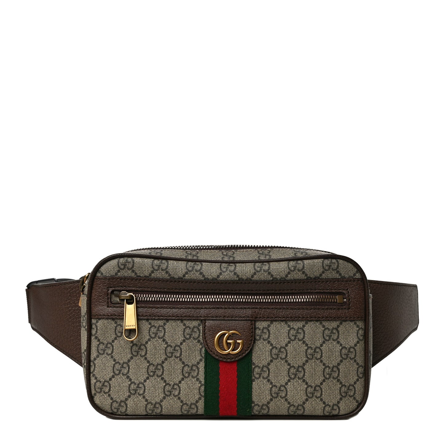 Soft GG Supreme Monogram Medium Ophidia Belt Bag Dark Brown