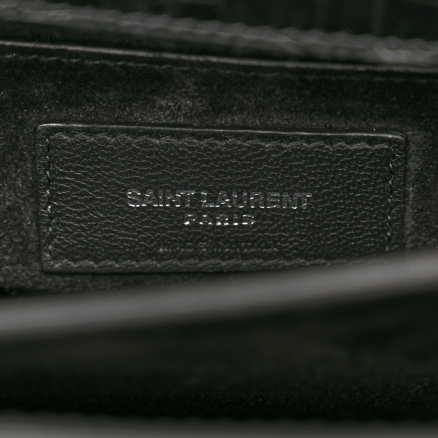 Saint Laurent Calfskin Crocodile Embossed Medium Monogram Sunset Black 7 of 14