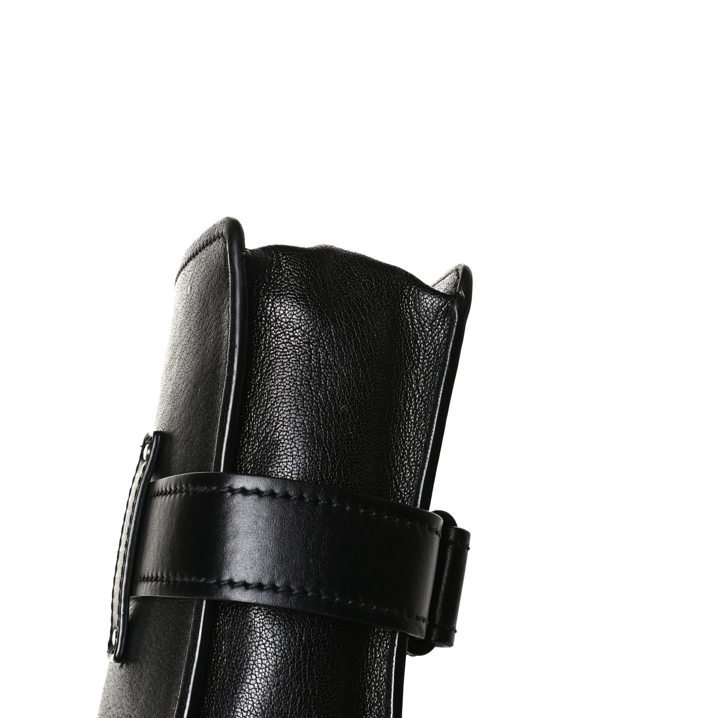 Shiny Goatskin Calfskin Aby Chain Shoulder Bag Black