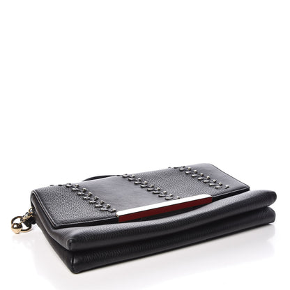 Christian Louboutin Calfskin Studded Frankenloubi Flap Crossbody Clutch Black 4 of 10