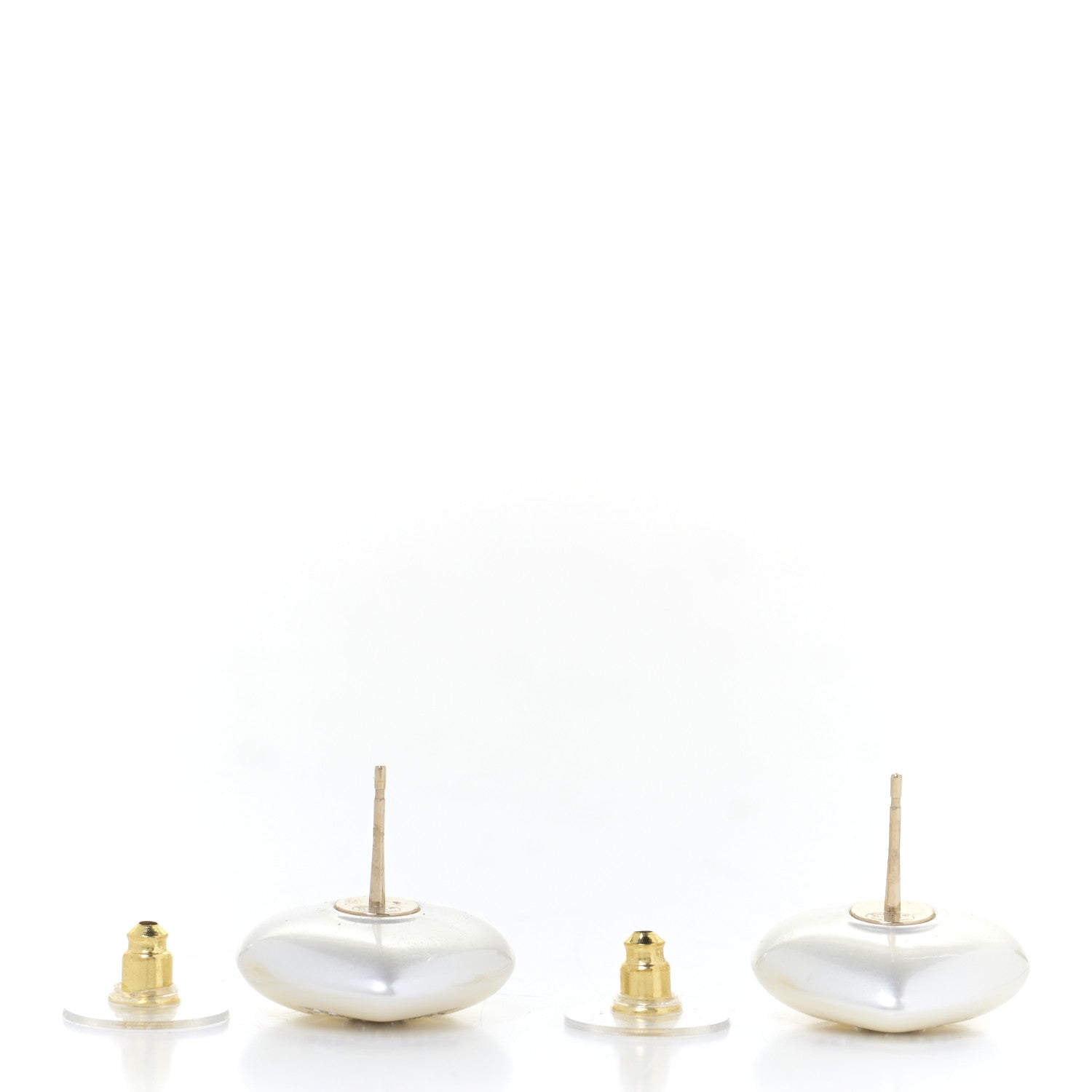 Chanel Pearl Crystal CC Heart Earrings Gold 4 of 5