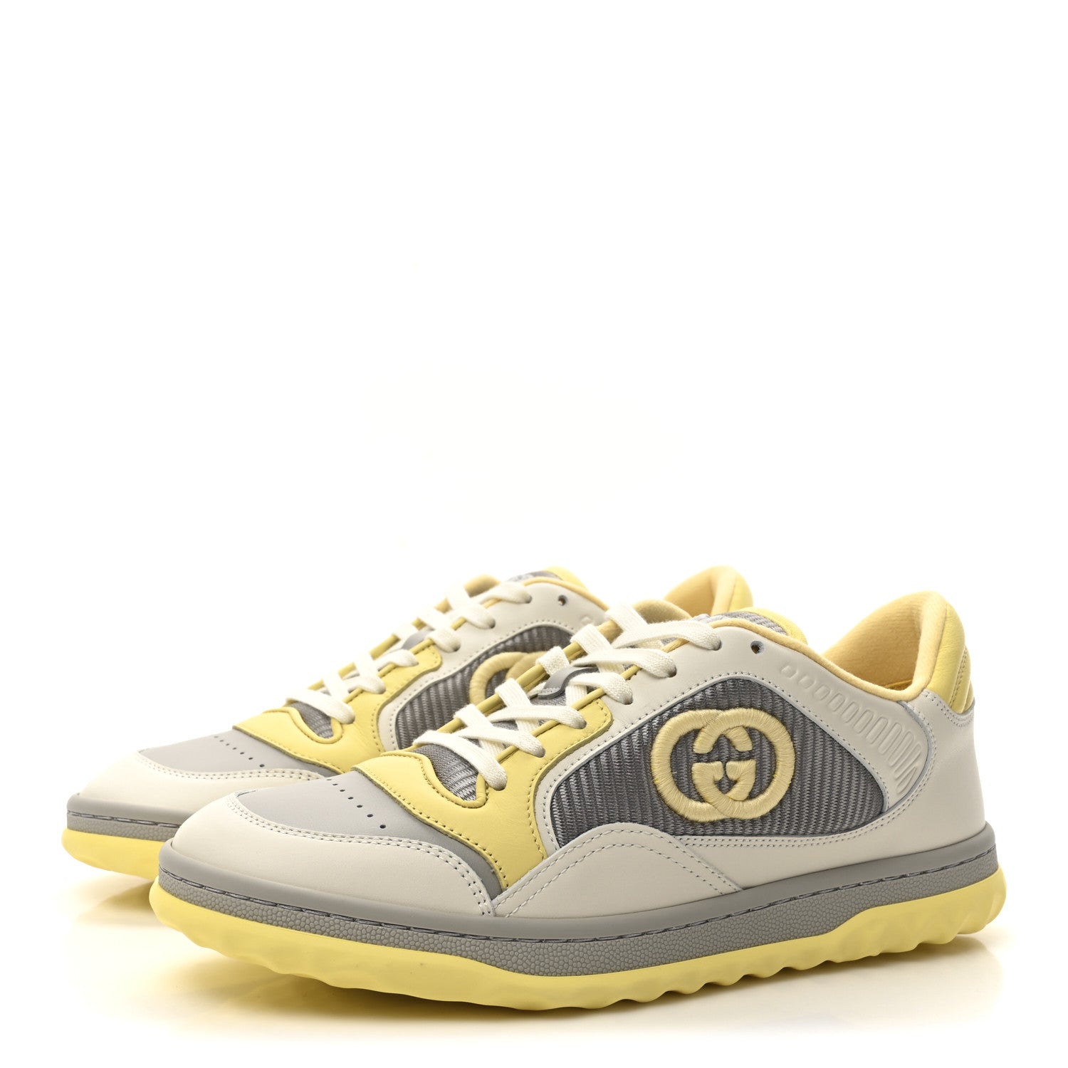 Gucci Dali Soft Calfskin Womens Mac80 Sneakers 35 Off White Grey Sky Yellow 38.5 Off White Grey Sky Yellow 4 of 10