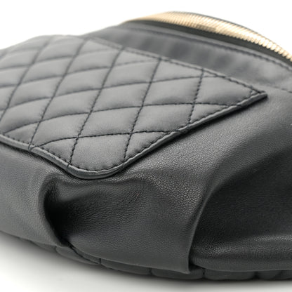 Chanel Lambskin Quilted Waist Bag Fanny Pack Black 10 of 10