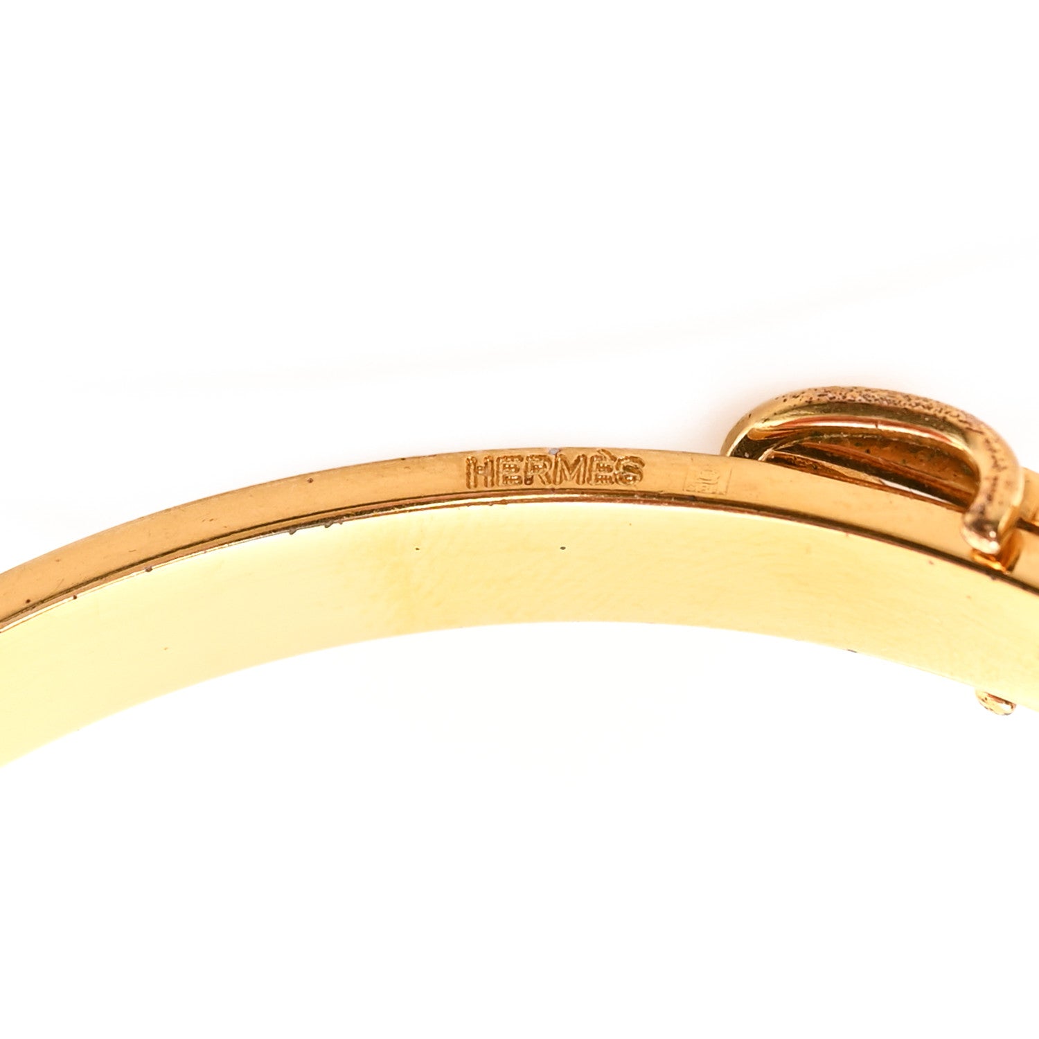 Hermes Lizard Narrow Belt Buckle Bangle Bracelet Vert Moyen 4 of 5