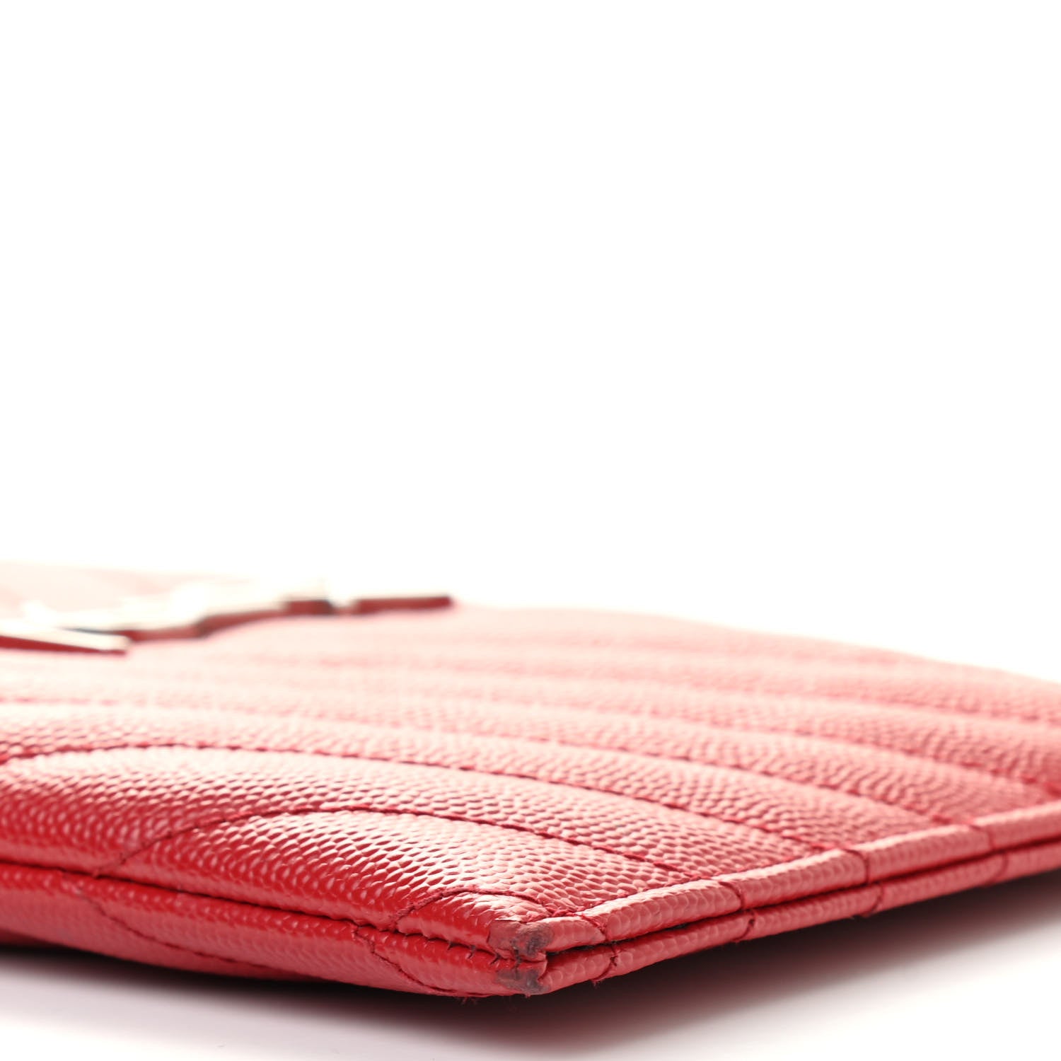 Saint Laurent Grain De Poudre Chevron Monogram Bill Pouch Bandana Red 9 of 13