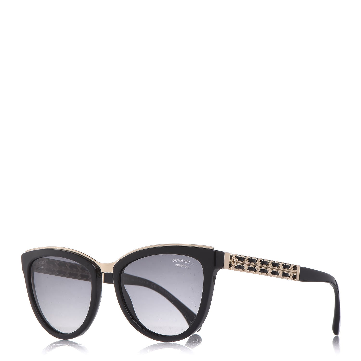 Chanel Lambskin Chain Polarized Sunglasses 5361-Q Black 1 of 7