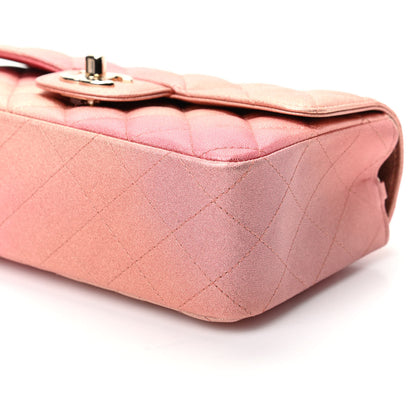 Chanel Metallic Lambskin Quilted Ombre Mini Rectangular Flap Pink 9 of 10