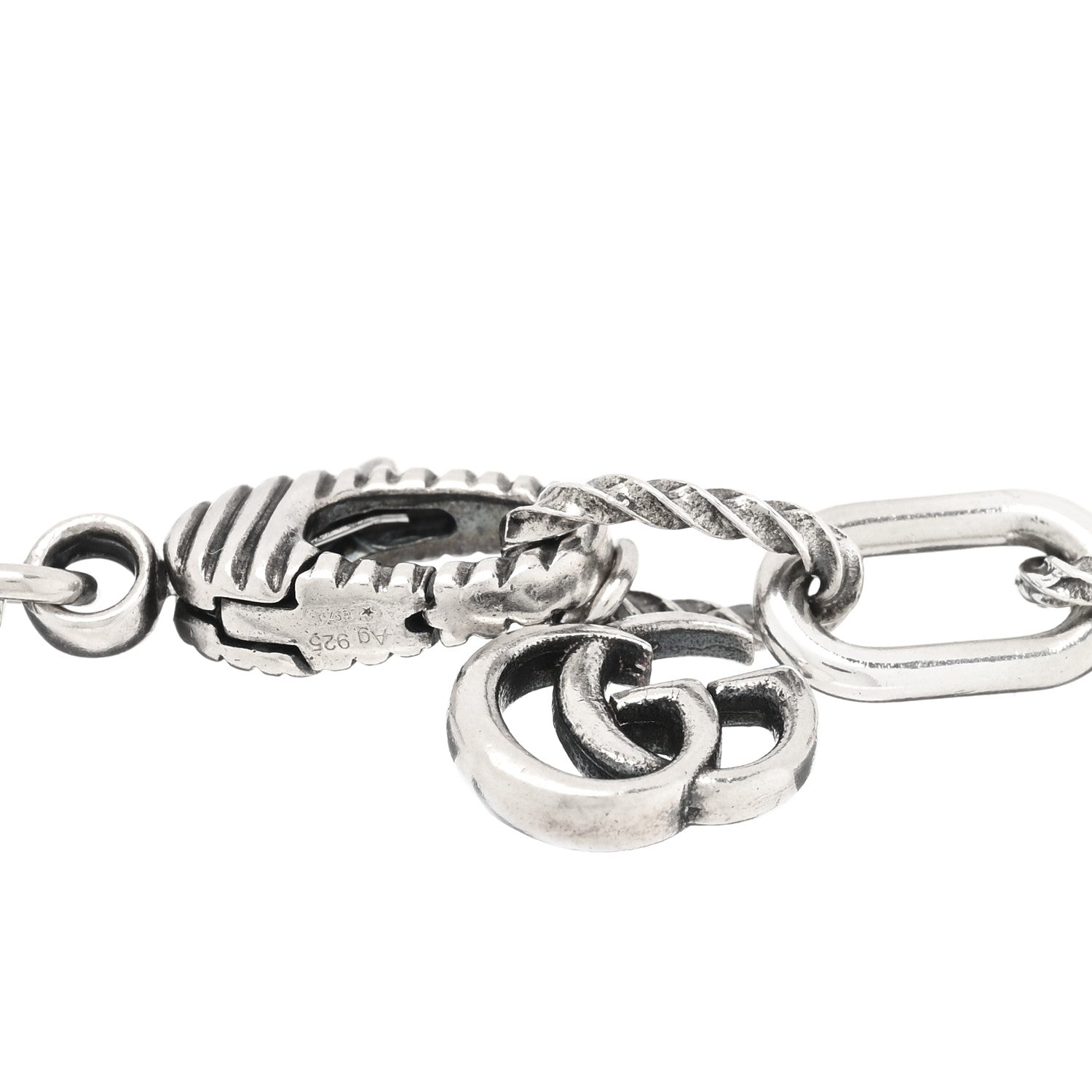Gucci Sterling Silver Malachite Garden GG Bracelet 3 of 4