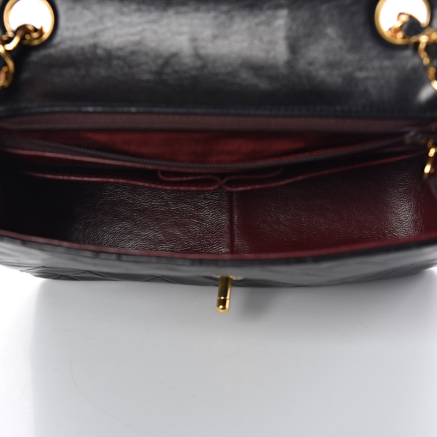 Lambskin Quilted Mini Square Flap Black
