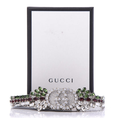 Gucci Crystal Embellished Interlocking GG Headband Green Red 6 of 6