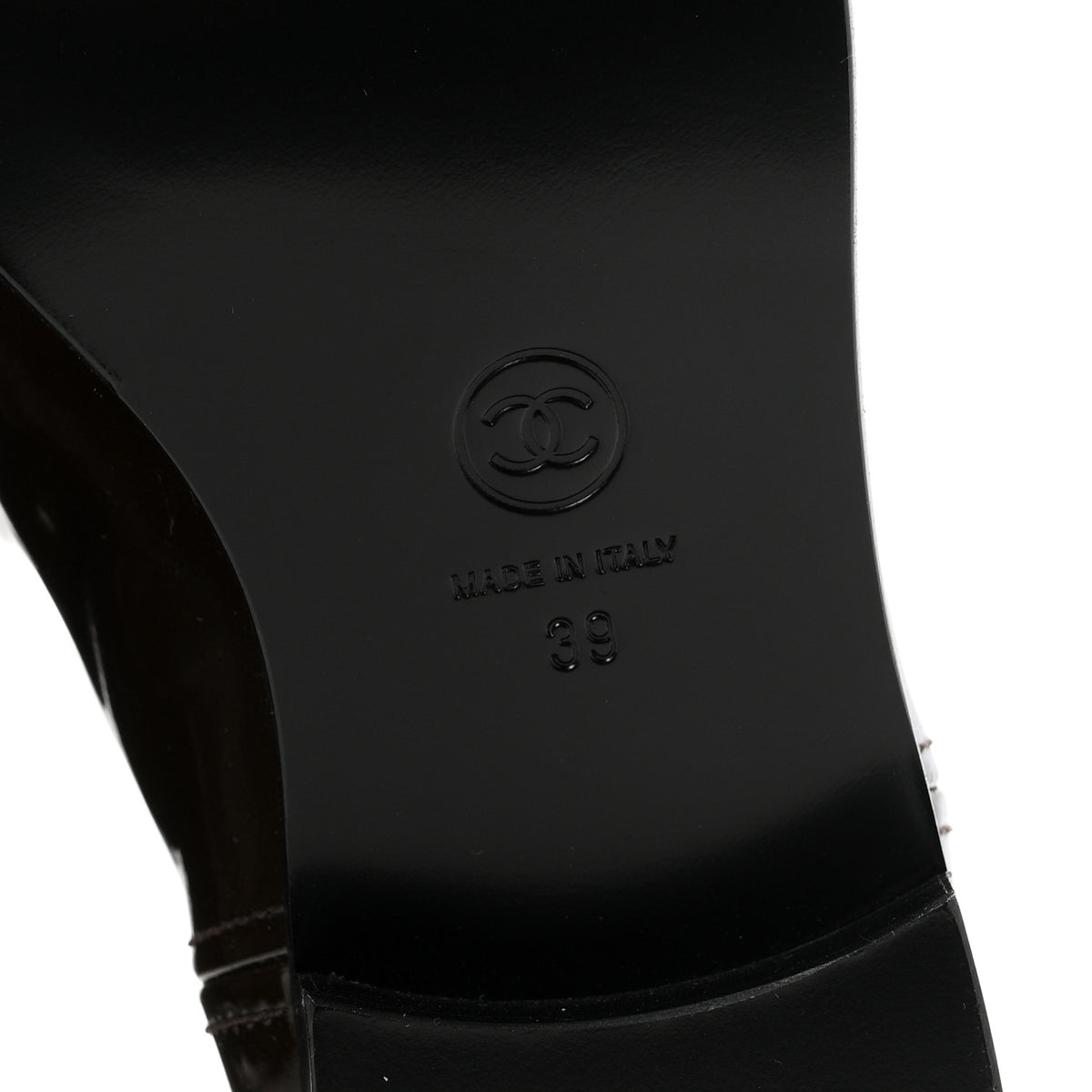 Patent Pony Hair High Boots 39 Brown