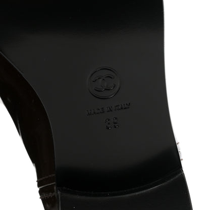 Chanel Patent Pony Hair High Boots 39 Brown 7 of 9