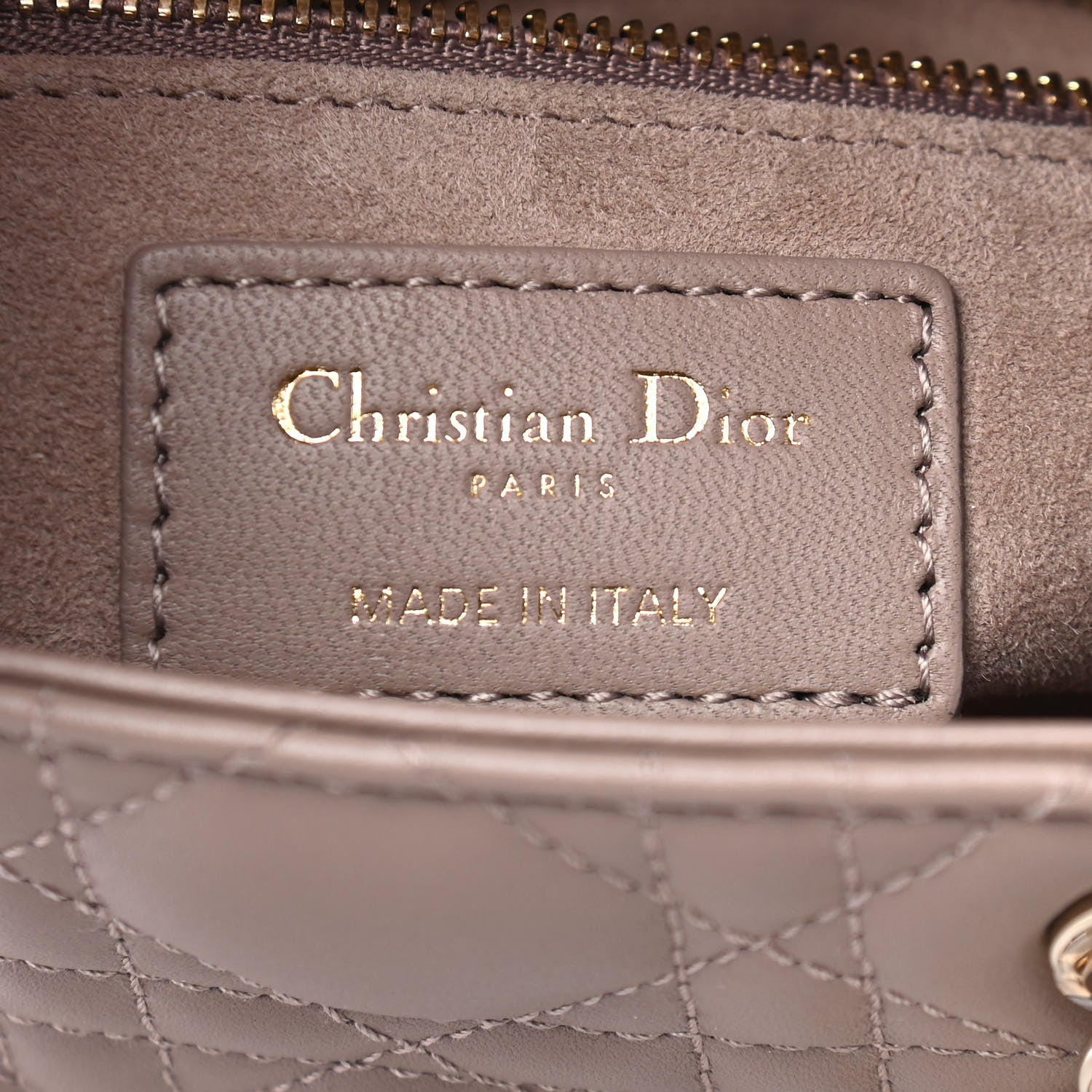 Christian Dior Lambskin Cannage Small My ABCDior Lady Dior Taupe 6 of 9