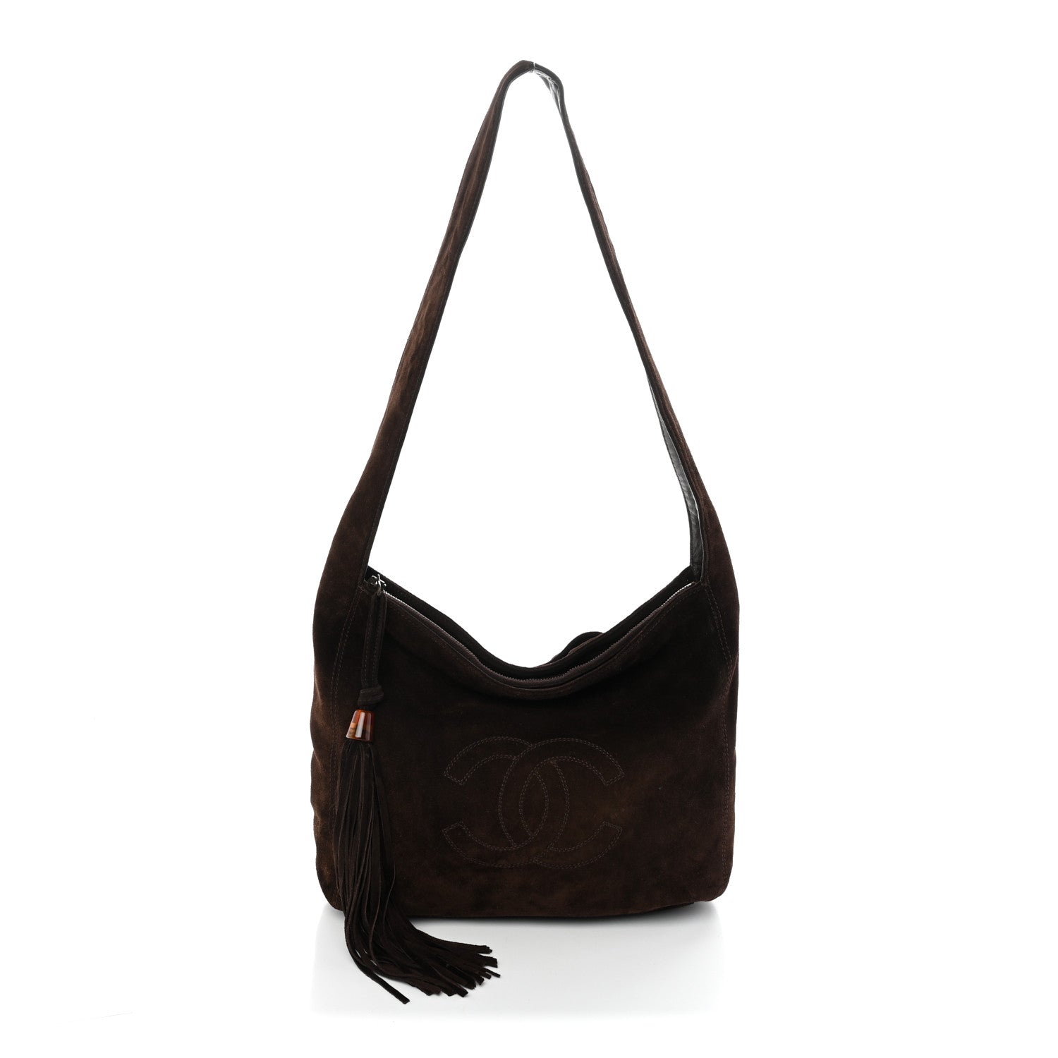 Chanel Suede CC Tassel Messenger Bag Brown 1 of 10