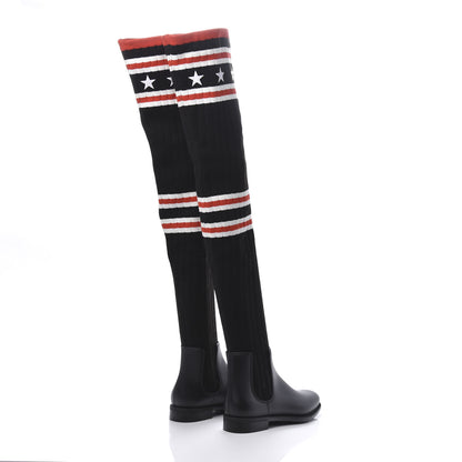 Givenchy Knit Rubber Storm Over The Knee Boots 36 Black 4 of 7