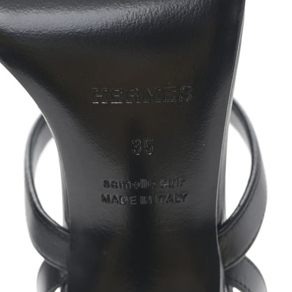 Hermes Calfskin Glamour 75 Sandals 35 Black 6 of 9