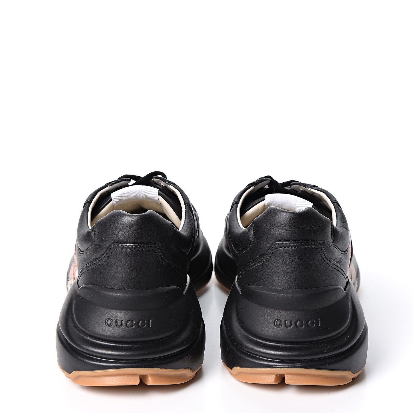 Calfskin Tiger Print Mens Rhyton Sneakers 8 Black