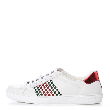 Gucci Calfskin Mens Ace Sneakers 10.5 White Green 1 of 11