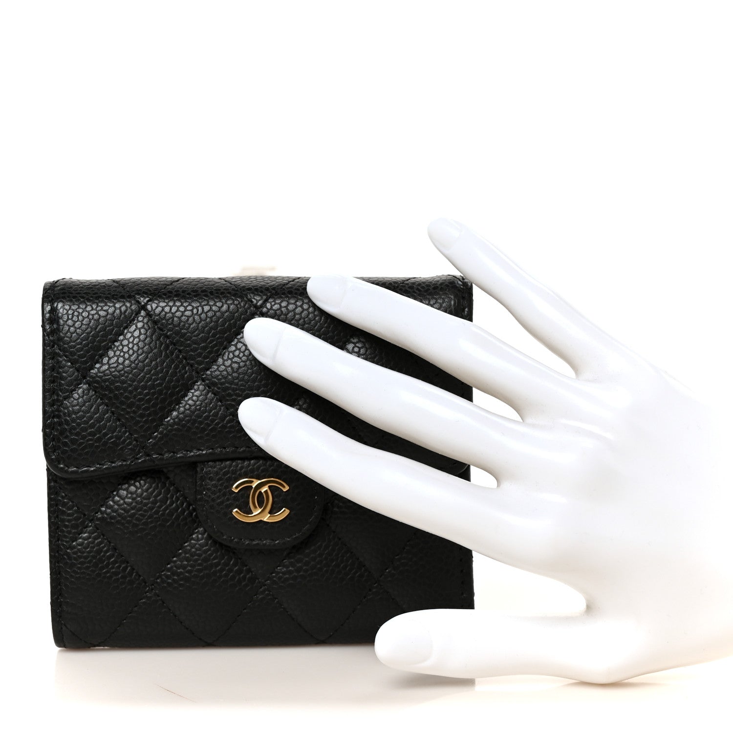 Chanel Caviar Quilted Compact Flap Wallet Black 2 of 10
