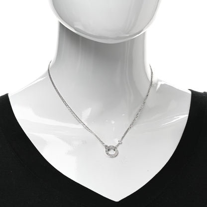 Cartier 18K White Gold 2 Diamond LOVE Necklace 2 of 4
