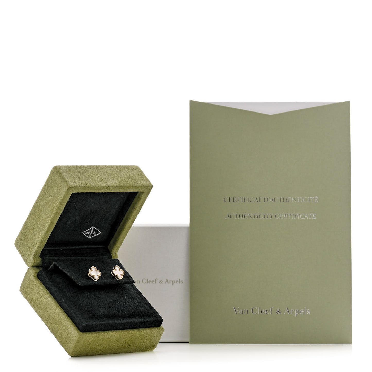 18K Yellow Gold Mother of Pearl Sweet Alhambra Earrings