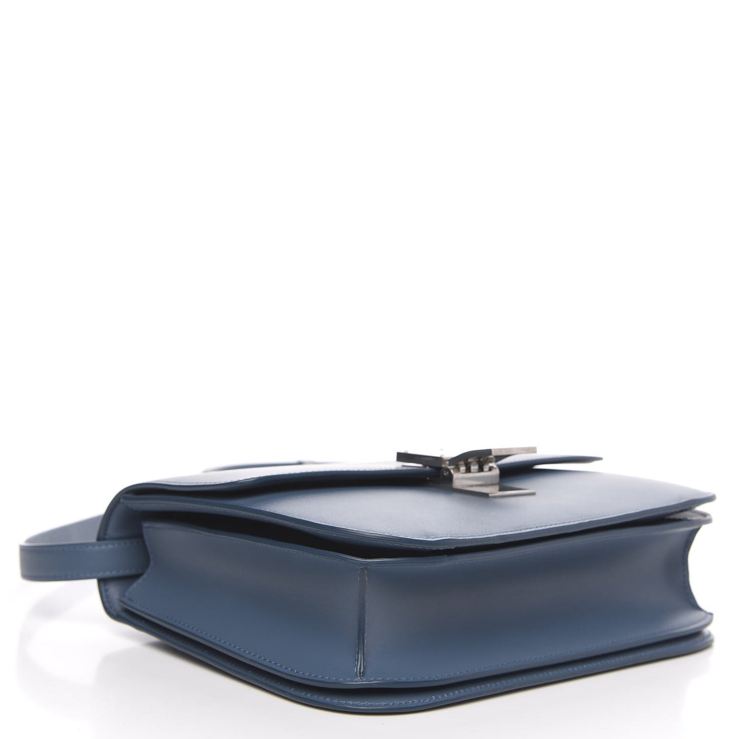 Box Calfskin Medium Classic Box Flap Bag Blue Slate