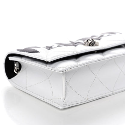 Alexander McQueen Calfskin Quilted Graffiti Skull Small Chain Crossbody Bag White 8 of 11
