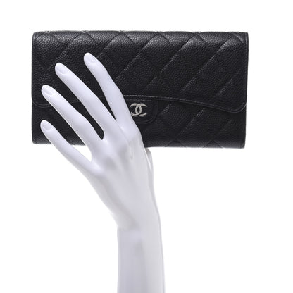 Chanel Caviar Quilted Large Flap Gusset Wallet Black 2 of 10
