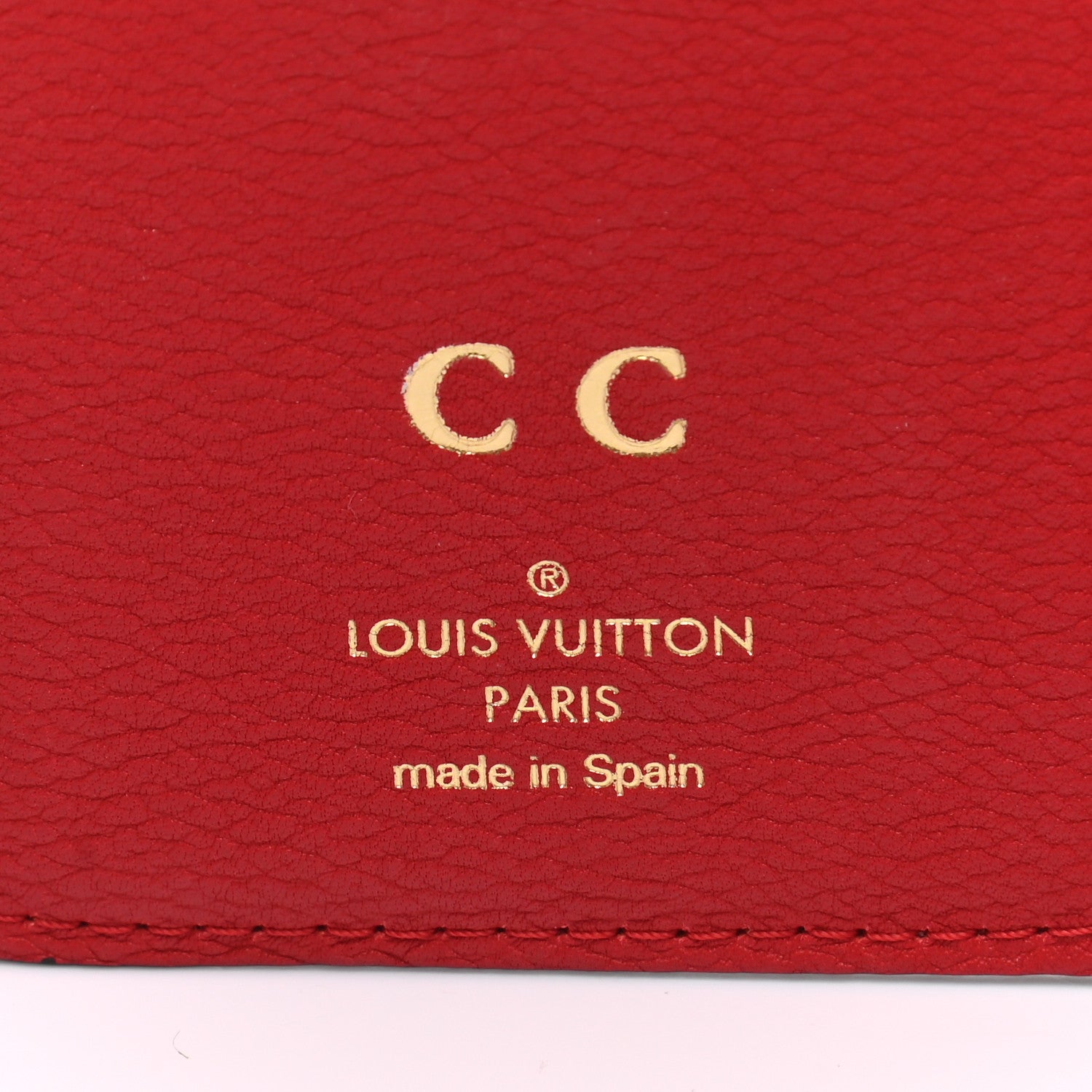 Louis Vuitton Grained Calfskin Monogram Double V Compact Wallet Rubis 5 of 11