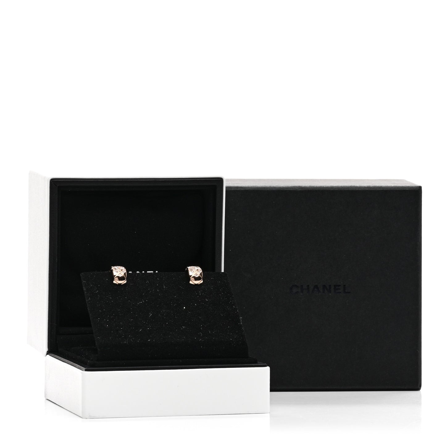 18K Beige Gold Diamond Coco Crush Hoop Earrings