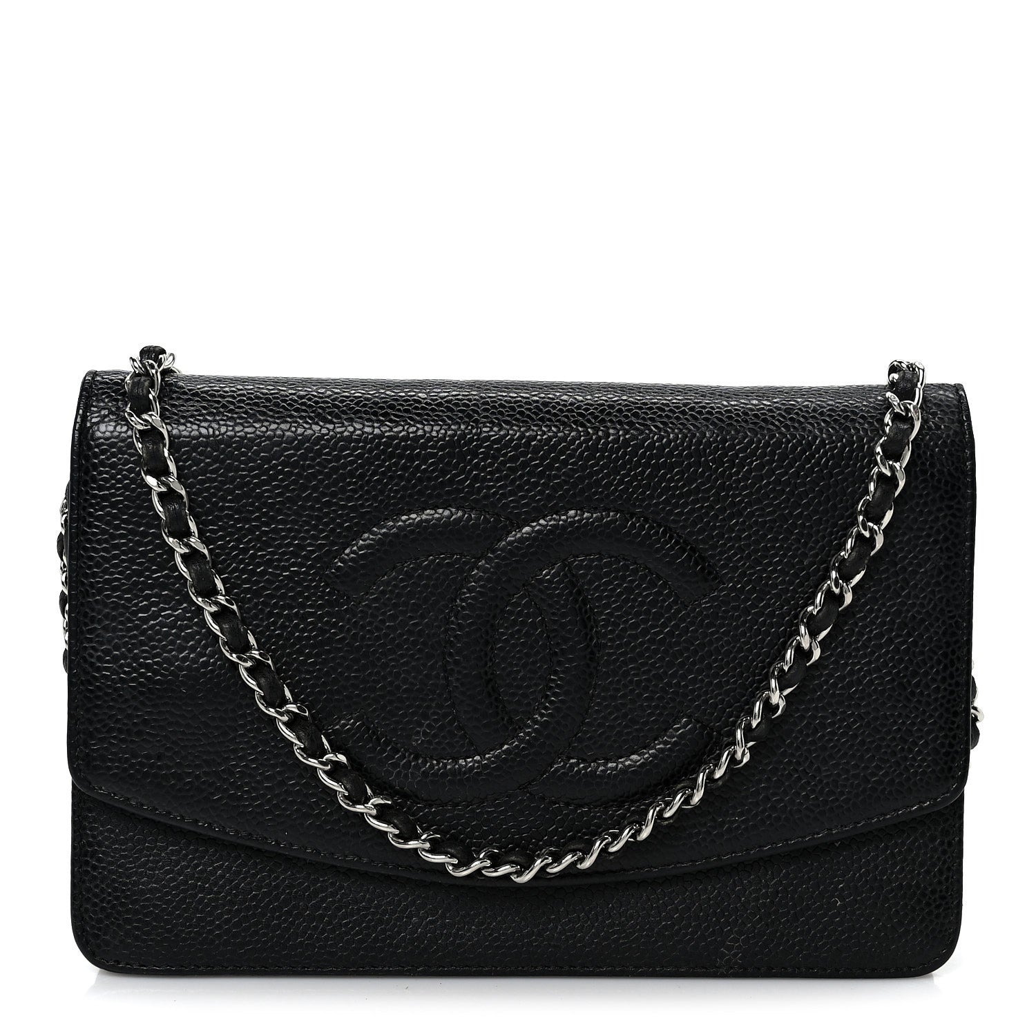 Chanel Caviar Timeless CC Wallet On Chain WOC Black 1 of 11