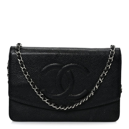 Chanel Caviar Timeless CC Wallet On Chain WOC Black 1 of 11