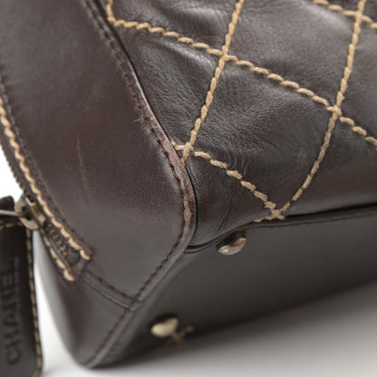 Chanel Calfskin Wild Stitch Top Handle Bag Brown 9 of 17