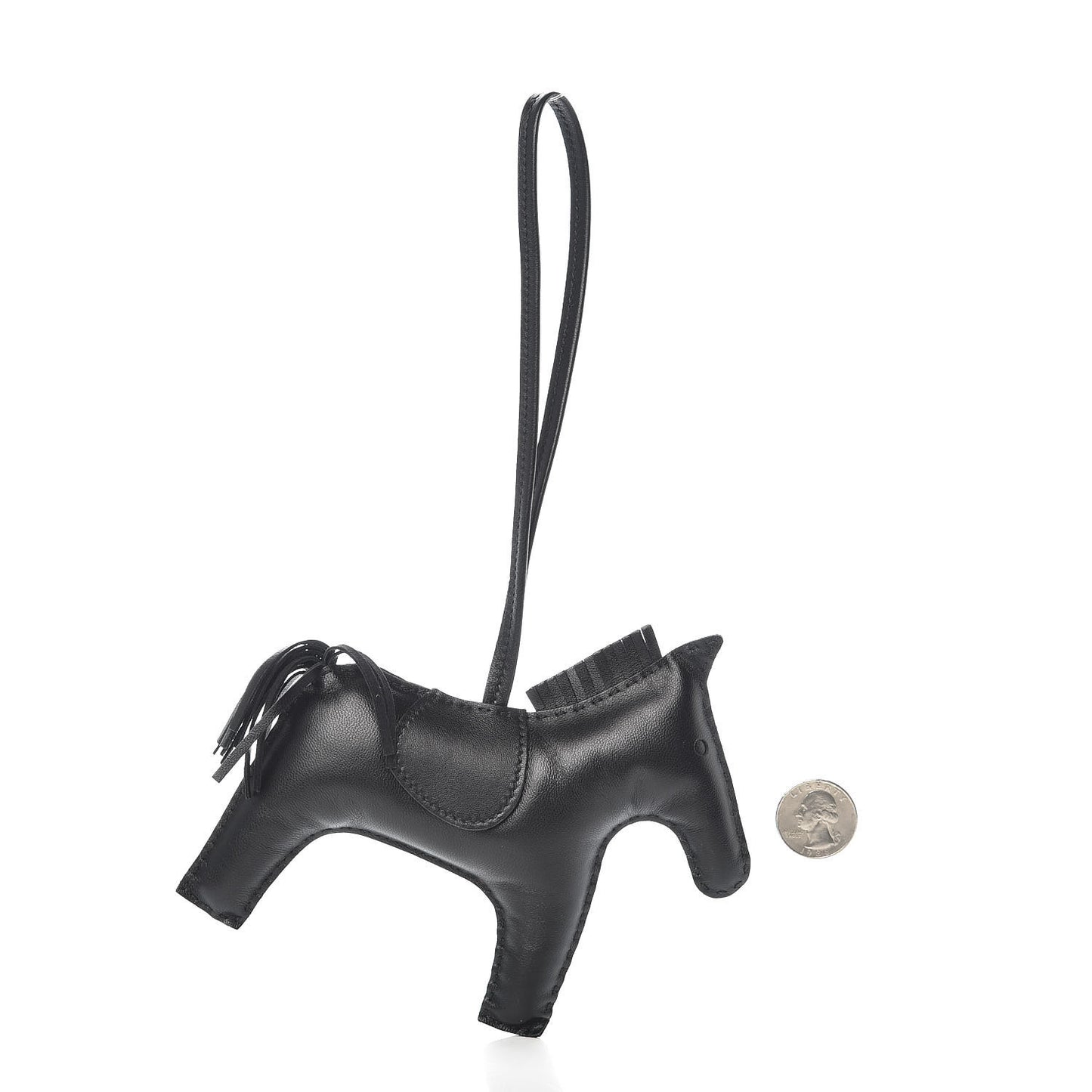 Milo Lambskin Grigri Rodeo Horse Bag Charm GM So Black