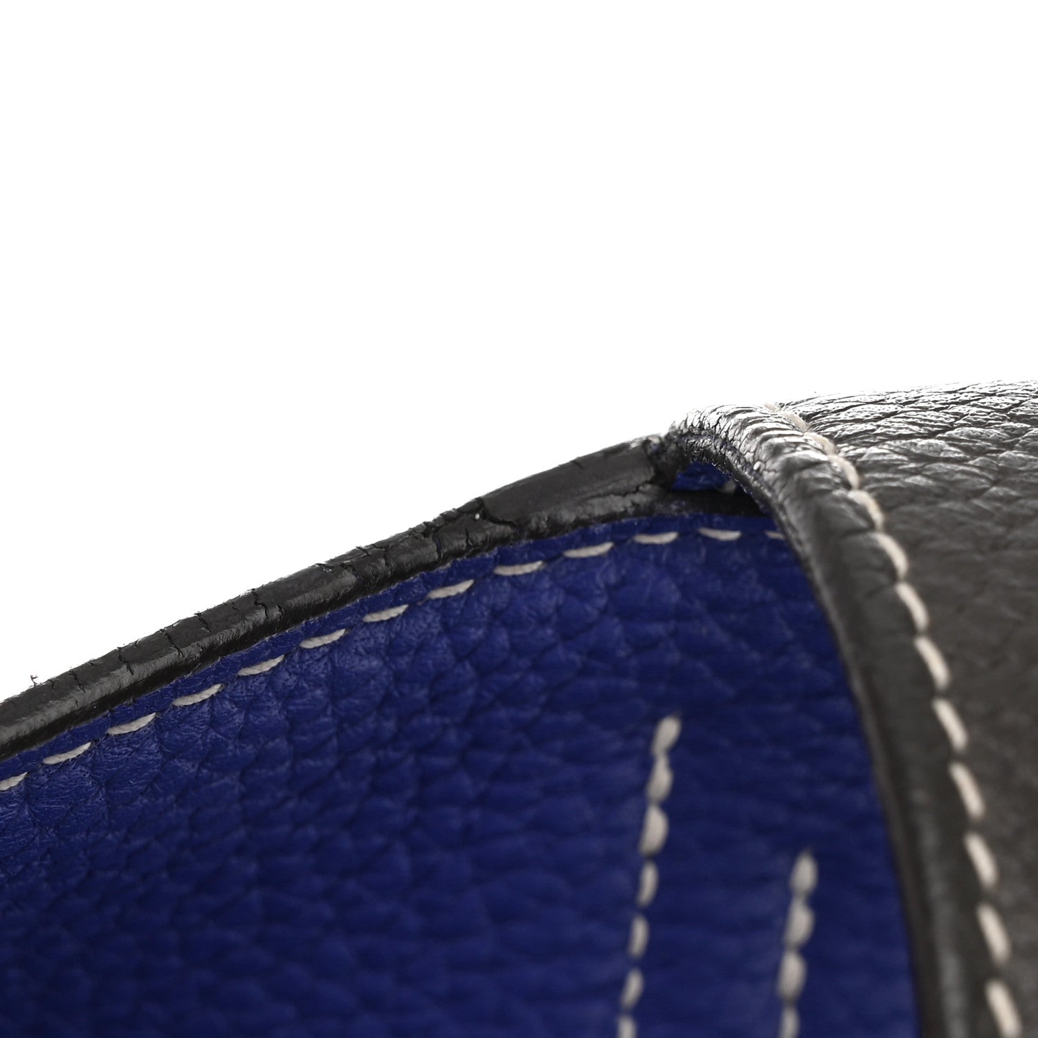 Hermes Taurillon Clemence Double Sens 36 Reversible Tote Graphite Bleu Electrique 14 of 14