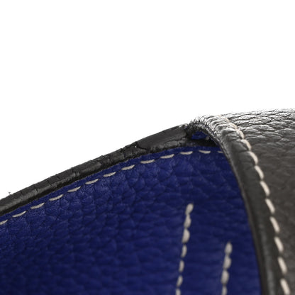 Hermes Taurillon Clemence Double Sens 36 Reversible Tote Graphite Bleu Electrique 14 of 14