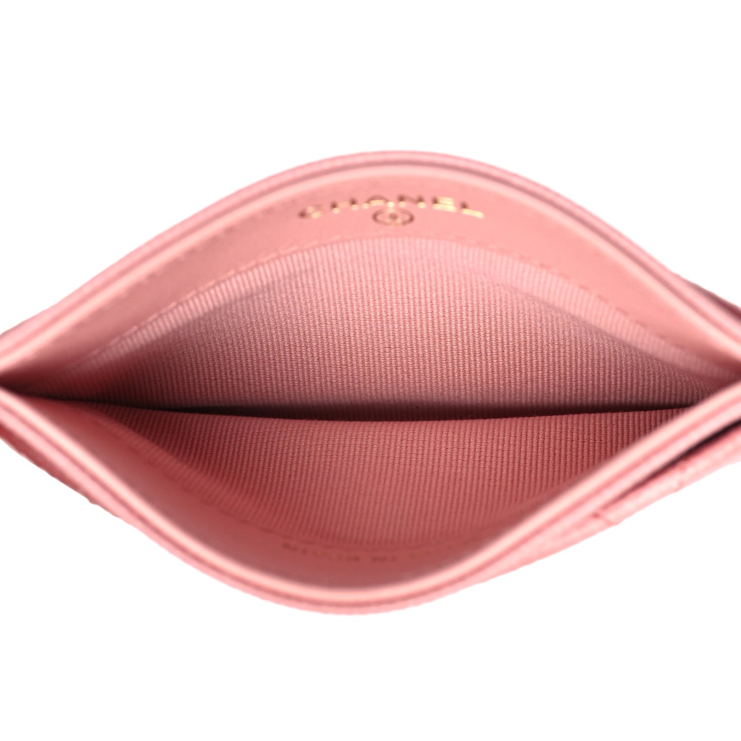 Caviar Quilted Card Holder Pink