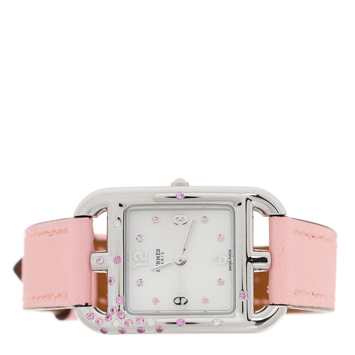 Stainless Steel Swift Diamond Pink Sapphire Mother of Pearl 23mm Cape Cod Quartz Watch Rose Sakura