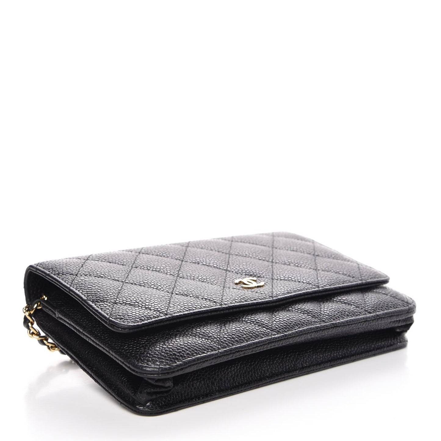 Caviar Quilted Wallet On Chain WOC Black