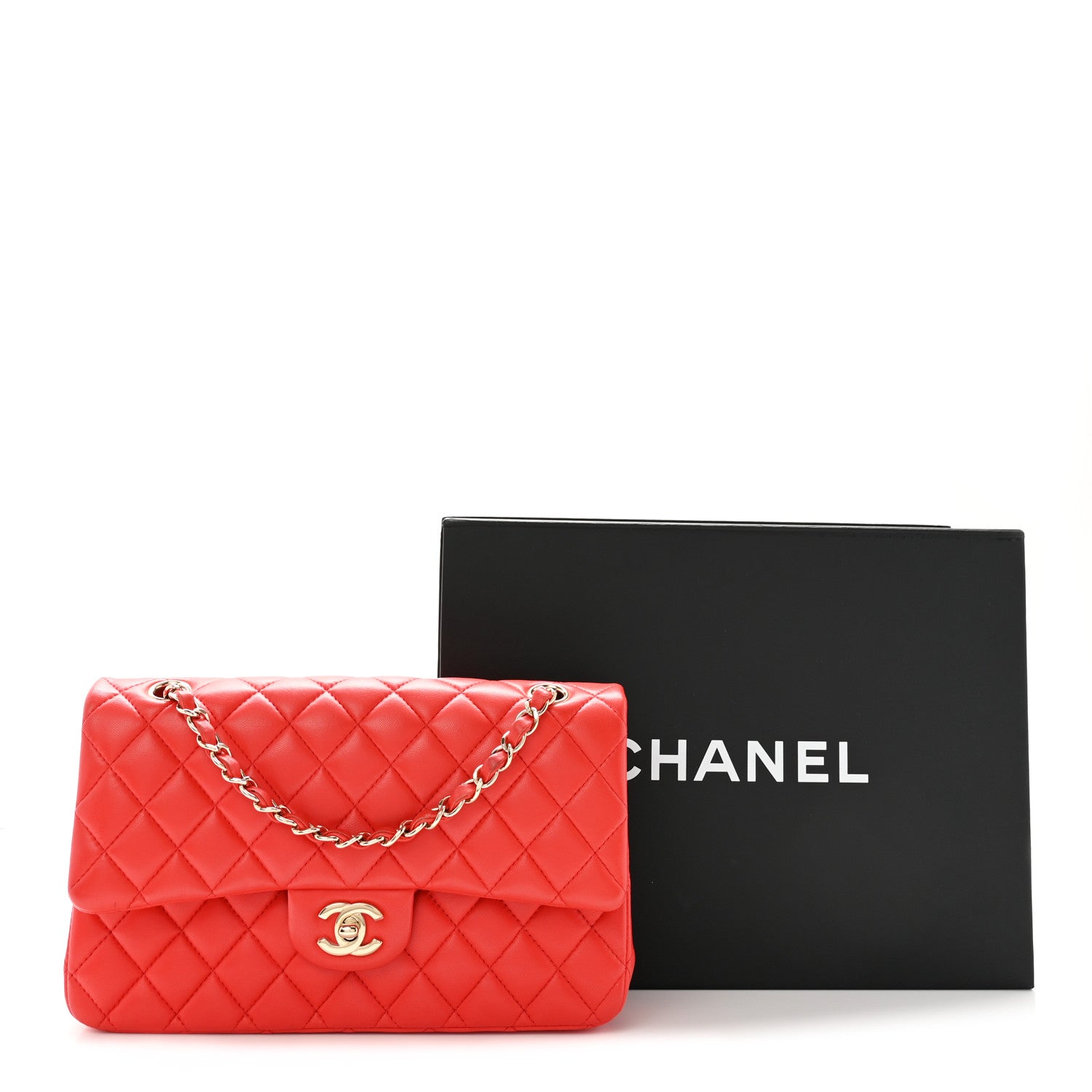Chanel Lambskin Quilted Medium Double Flap Red 13 of 13