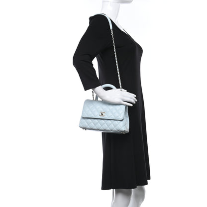 Chanel Caviar Quilted Mini Coco Handle Flap Light Blue 2 of 9