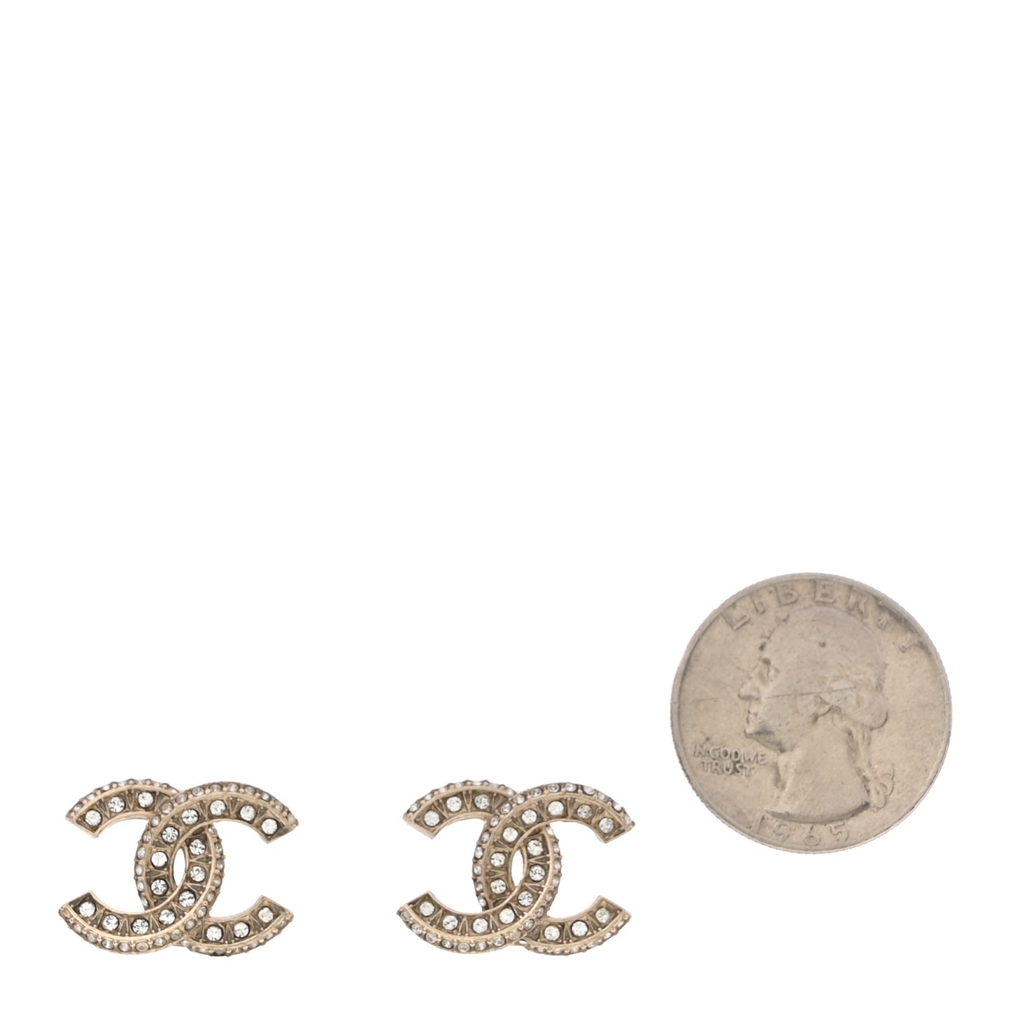 Crystal Timeless CC Earrings Light Gold