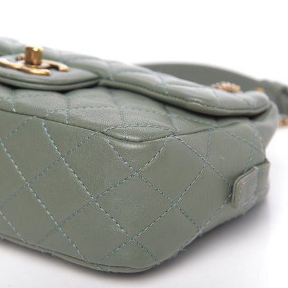 Chanel Sheepskin Quilted Trapezio Camera Case Green 11 of 12