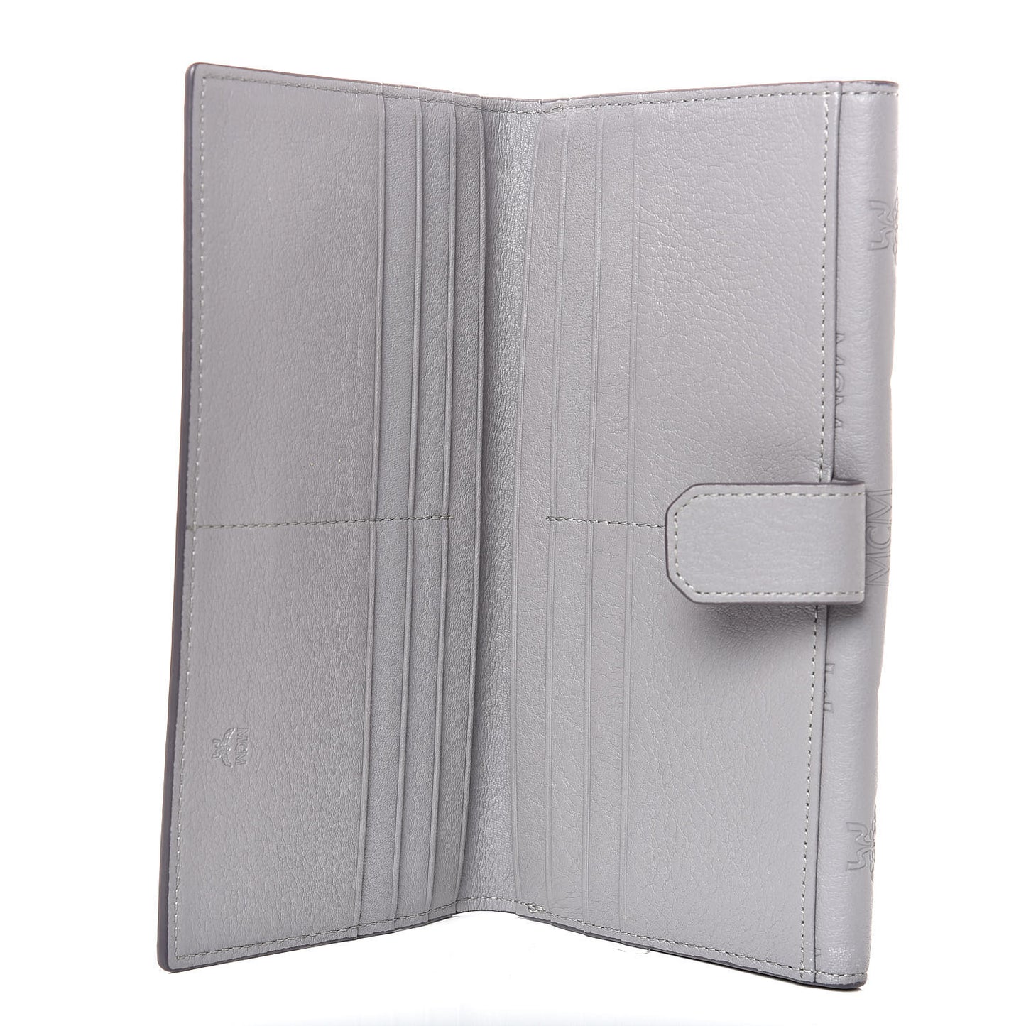 Calfskin Signature Monogram Klara Flap Wallet Grey
